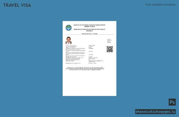 Kirgisistan E-Visum: Beispiel-Vorschau in Word und PDF